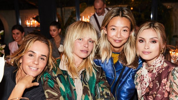 Pip Edwards, Anna Feller, Yan Yan Chan and Sarah Ellen at a dinner to celebrate the launch of luxury resale site Vestiaire Collective to Australia at Nour on Tuesday.