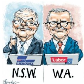 Launch away: Scott Morrison and Anthony Albanese