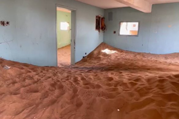 The inside view of an abandoned home in Al Ghuraifa.