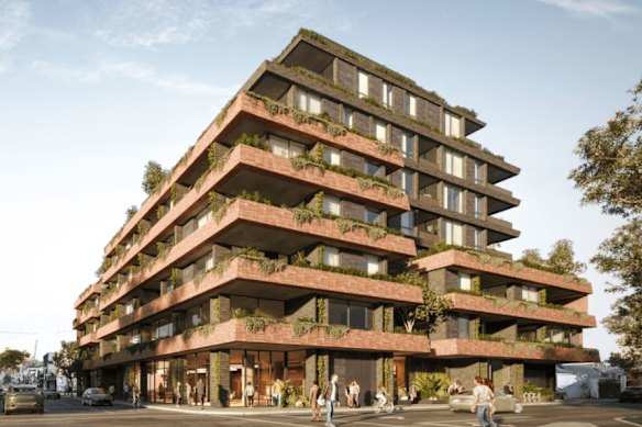 A render of the proposed Johnston Street apartments.