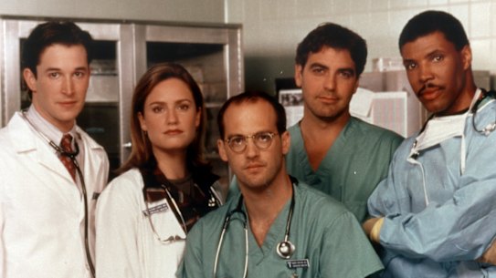 The stars of ER (from left) Noah Wyle, Sherry Stringfield, Anthony Edwards, George Clooney and Eric La Salle.