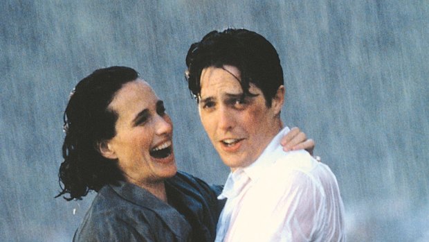 Andie MacDowell and Hugh Grant in Four Weddings and a Funeral.