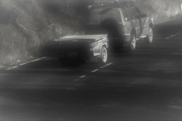 A photo of the car and trailer police are looking for in connection with the alleged murder.