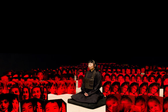 Lindy Lee meditated in her work Birth and Death (2003) when it was installed at the Campbelltown Arts Centre in 2007. 