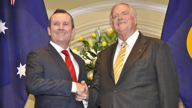 State Premier Mark McGowan with new WA Governor Kim Beazley.