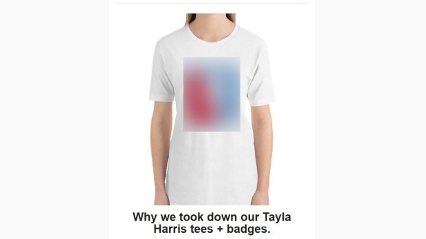 Part of the League Tees online response to the AFL threatening legal action over an artwork of Tayla Harris.