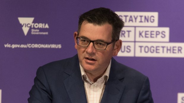 Victorian Premier Daniel Andrews at the daily COVID-19 press conference. 