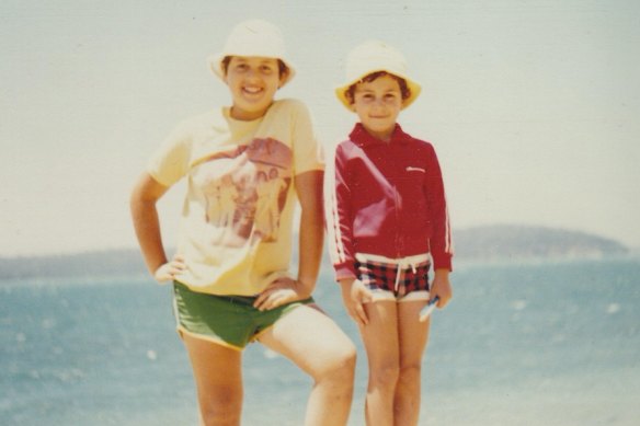 One fondly remembered beach holiday as a boy: the author, Peter Papathanasiou, right, with his cousin Matt.