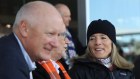 Caroline Kennedy and husband Edwin Schlossberg with Richard Goyder, Tony Shepherd.