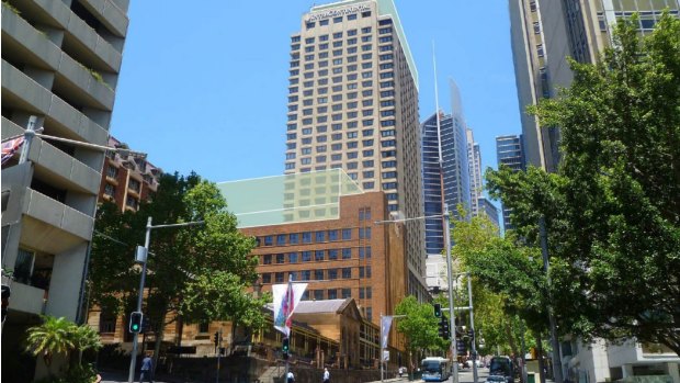The owners of the InterContinental Hotel plan to build a grand ballroom over Transport House, which stretches between Macquarie Street and Phillip Street in Sydney's CBD. 