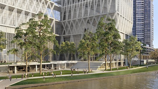The new Parramatta Powerhouse Museum showing the undercroft.