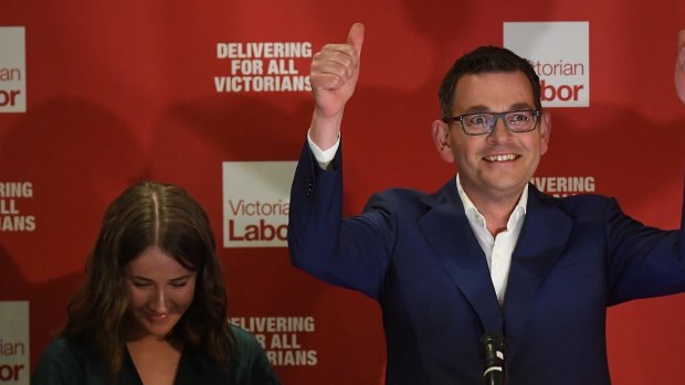 Daniel Andrews after winning the 2018 state election.