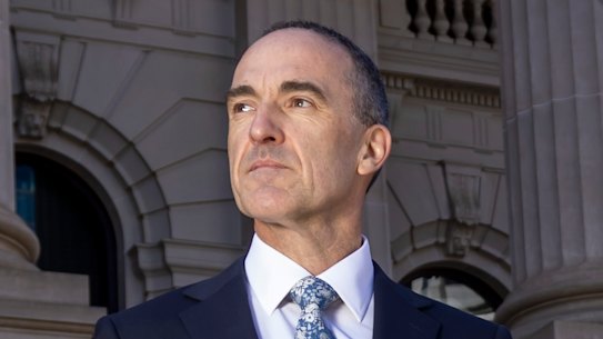 Victorian Information Commissioner Sven Bluemmel outside state parliament on Friday.