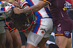 Reece Walsh pulling Dom Young’s hair.