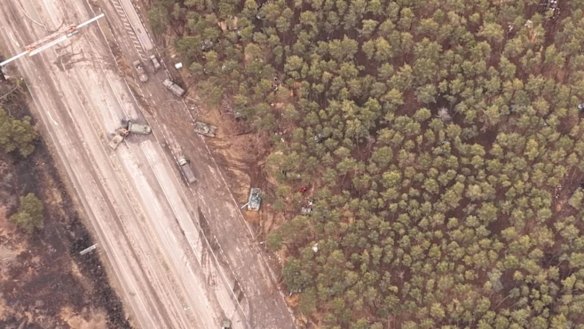Russian tanks seen in image from Andriy Pokrasa’s drone.