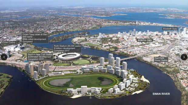 Artist's impression of the Golden Group’s $3.8 billion Belmont Park Racecourse Development.