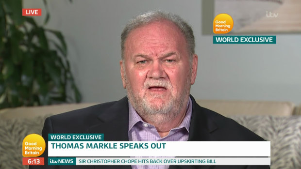Thomas Markle appears on UK breakfast television.
