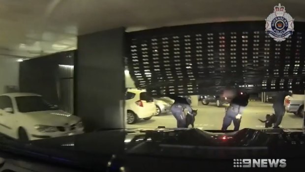 The moment Queensland police corner and later arrest Brisbane thief Mitchell John Connor in 2019.