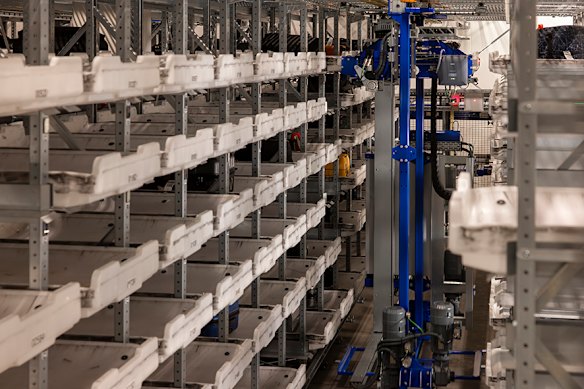 An early bag storage area. 