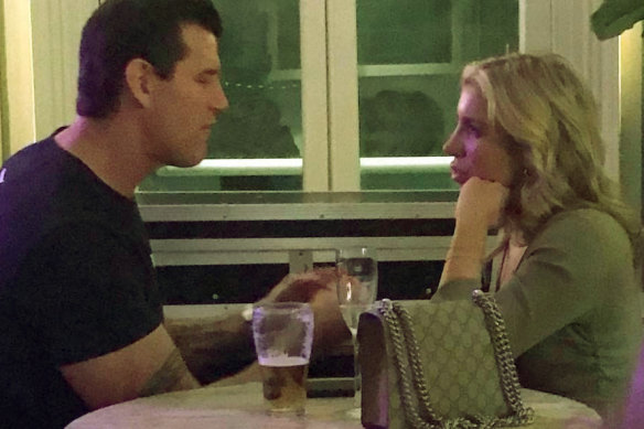 Quiet chat over a cold one: Ben Roberts-Smith at a Sydney pub.