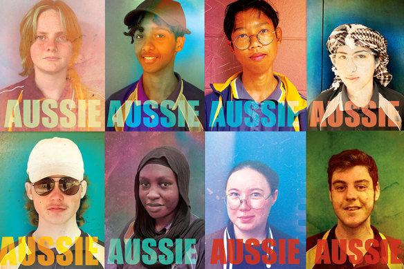 Students are creating their own interpretations of Peter Drew’s AUSSIE poster, including these examples by teenagers at Belmont City College in WA.