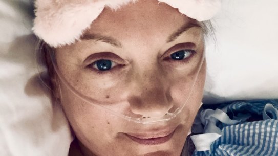 The author in intensive care in March 2020 following the first of multiple major surgeries.