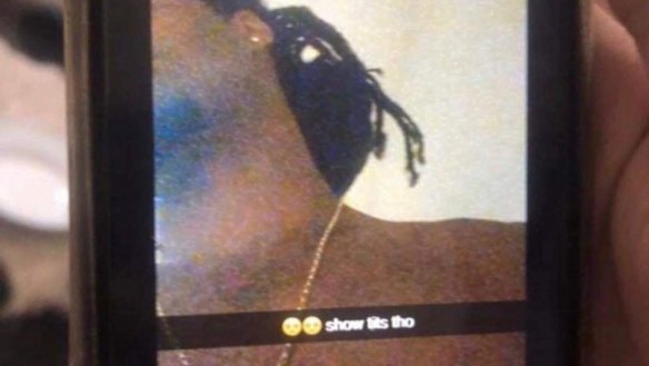 NRL Canterbury Bulldogs rugby league player Jayden Okunbor allegedly communicating with a Port Macquarie schoolgirl via Snapchat. 