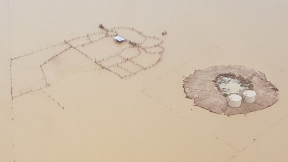 The remains of a cattle station on the Flinders River at the 20 Mile Reserve in north-west Queensland on Thursday.