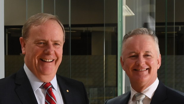 Nine chairman Peter Costello and chief executive Hugh Marks.