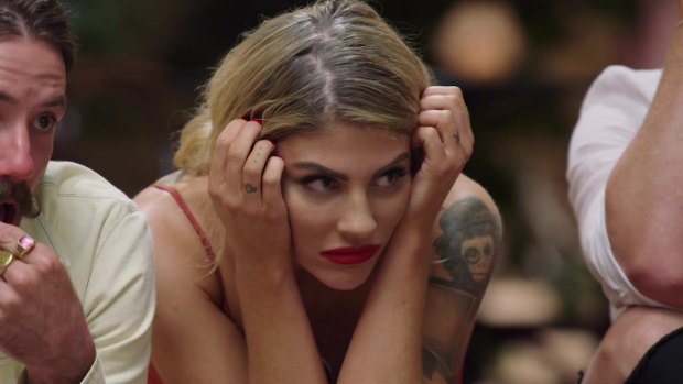 MAFS contestant Booka Nile reacts to the antics of Sunday’s finale.