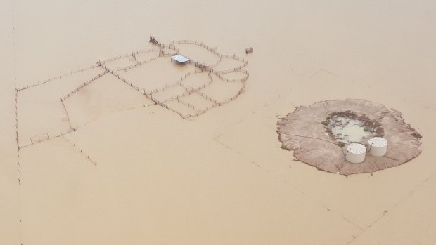 The remains of a cattle station on the Flinders River at the 20 Mile Reserve in north-west Queensland on Thursday.