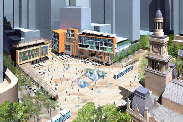 An artist's impression of the proposed Town Hall Square.