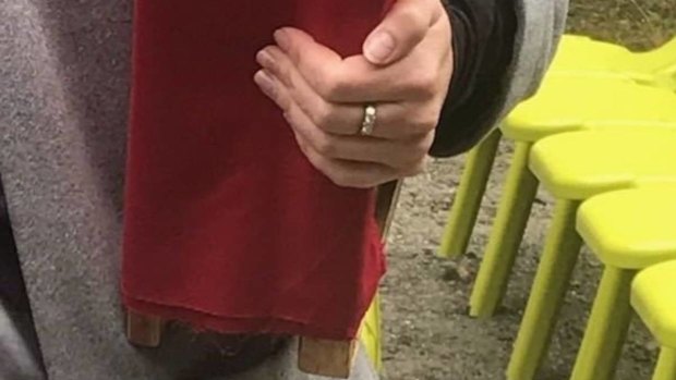 A ring was spotted on Jacinda Ardern's middle finger during a ceremony at the Pike River mine on Friday.
