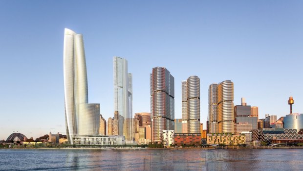 An artist's impression of Crown's casino at Barangaroo South.