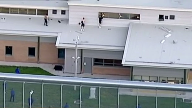 Prisoners riot at Malmsbury Youth Justice Centre on September 18, 2016. 