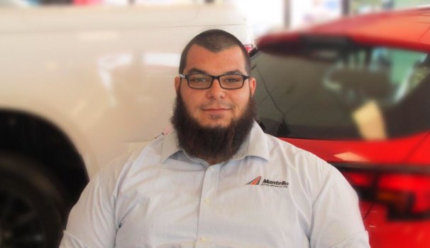 Khaled Temssah, 29, was arrested by counter-terrorism police at the Holden dealership in Roxburgh Park where he works.