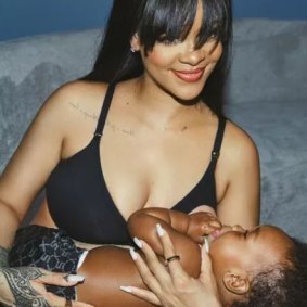 Rihanna & Son RZA Star In Savage X Fenty's Maternity Bra Campaign