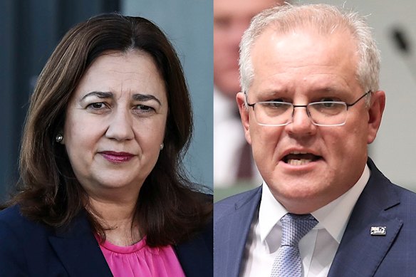 Queensland Premier Annastacia Palaszczuk and Prime Minister Scott Morrison.