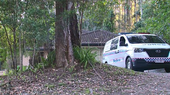 Police search one of the crime scenes linked to the disappearance of Andrew Burow.