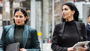 Lawyers Zoe Davis (left) and Rachelle Badour-Taha in July 2024.