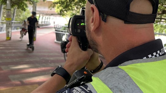 Police conducted an operation targeting e-scooters and bikes in inner-city Brisbane in January 2025.