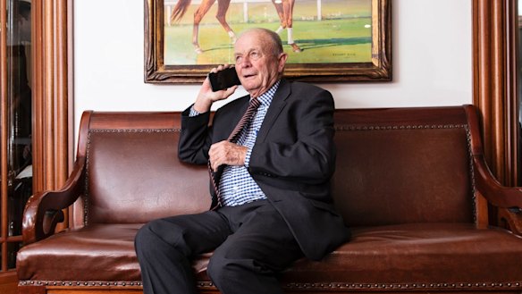 Harvey Norman chairman Gerry Harvey, after his AGM in 2018.