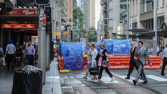 Roads were blocked off and noise and barriers greeted pedestrians during the construction of the light rail.