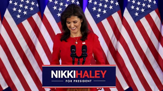 Nikki Haley, former governor of South Carolina and 2024 Republican presidential candidate, during an event in Charleston, South Carolina, US, on Wednesday, March 6, 2024. Haley is ending her campaign after a poor showing in a string of primary contests, ceding the nomination to Donald Trump and setting up a rematch of the 2020 election against President Joe Biden. Photographer: Sam Wolfe/Bloomberg