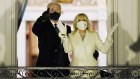 President Joe Biden and first lady Jill Biden watch fireworks light up the sky from the White House, Wednesday, Jan. 20, 2021, in Washington. (AP Photo/Evan Vucci) .