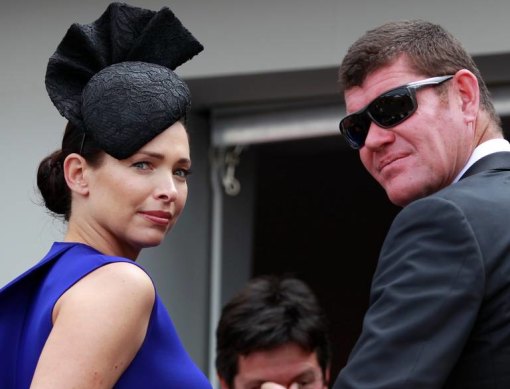 Not happy to see me: James Packer and former wife Erica in the Birdcage.