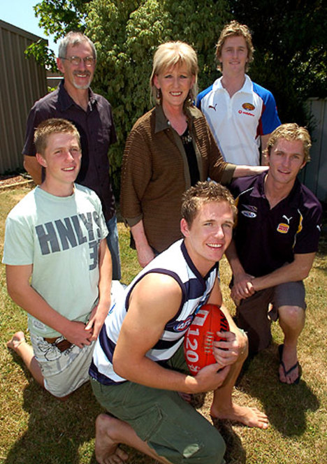 The Selwood family in 2006: Back: dad Bryce, mum Maree and Troy, and front (from left) Scott, Joel and Adam.
