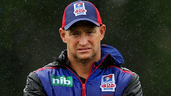 Knights coach Nathan Brown jumped before he was pushed.