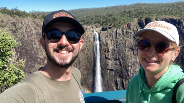 Sarah and Gideon van Zyl ... enjoying the Wallaman Falls near Townsville after moving to Queensland from Mildura on the Victoria/NSW border.