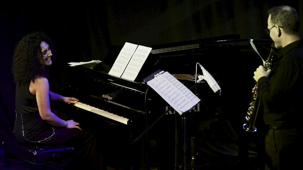Zela Margossian performs for the jazz festival.